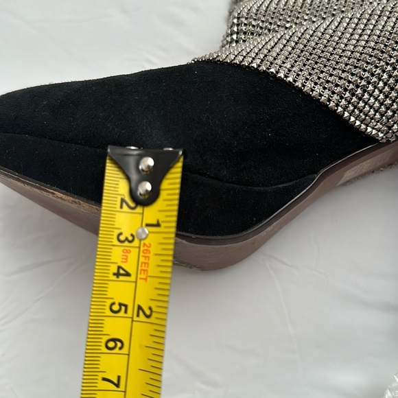 Jeffrey Campbell silver chain mail and black suede platform booties - Picture 10 of 10